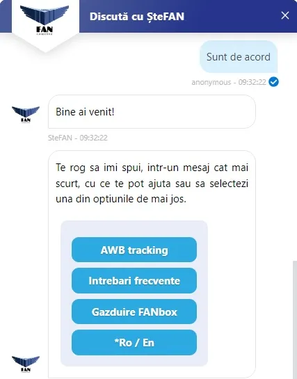 fan courier chat online